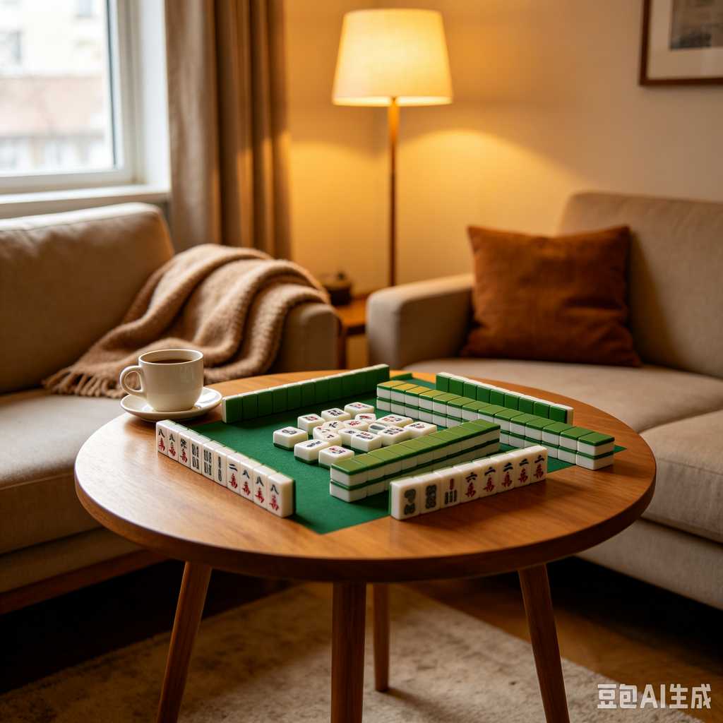 mahjong set with dice and chips